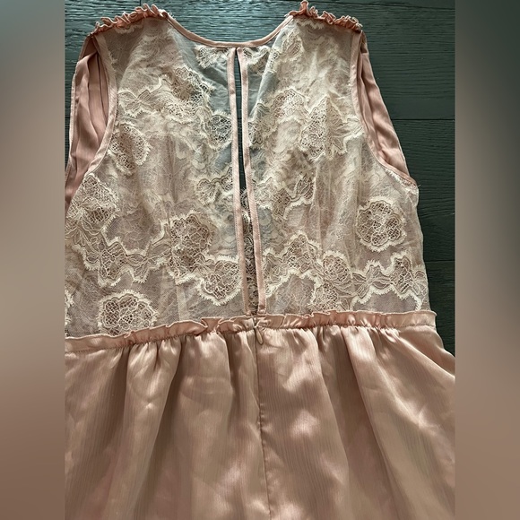 Womens H&M silky satin long powder pink dress Sz 10 - Picture 8 of 14